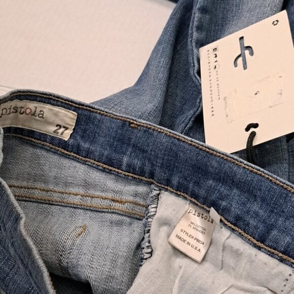 PISTOLA Audrey Distressed Frayed Skinny Jeans Santa Cruz Blue 27 NEW DEFECT - Picture 7 of 8